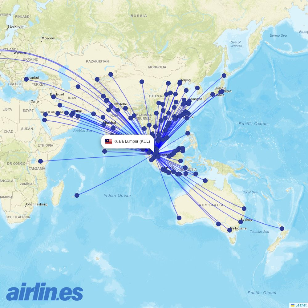 Mahogany Air at KUL route map