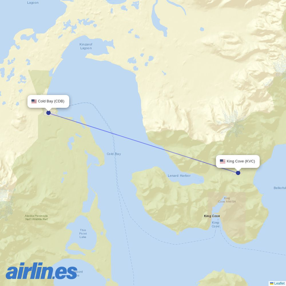 Sky Gabon at KVC route map