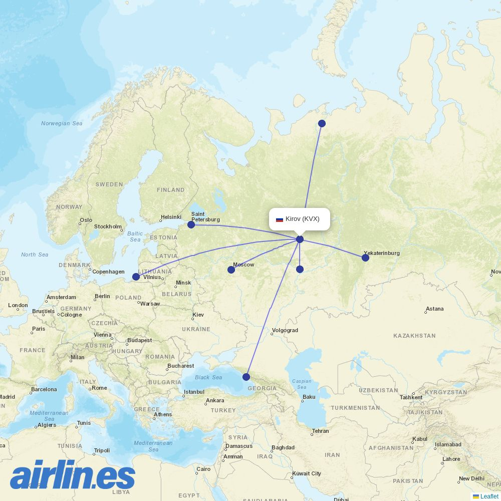 Ikar at KVX route map