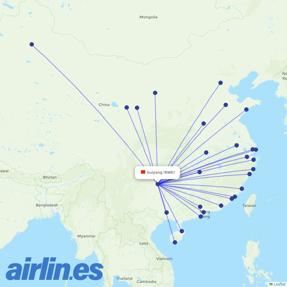 China Southern at KWE route map