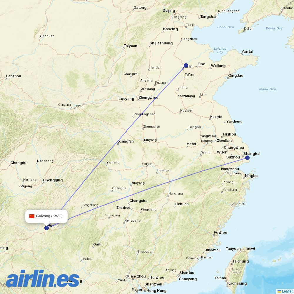 Suparna Airlines at KWE route map