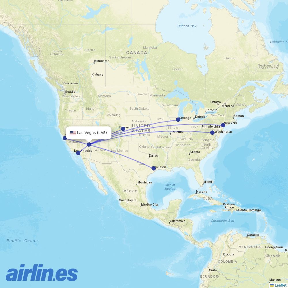 United at LAS route map