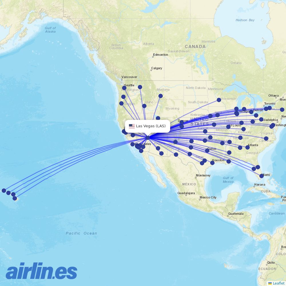 Southwest at LAS route map