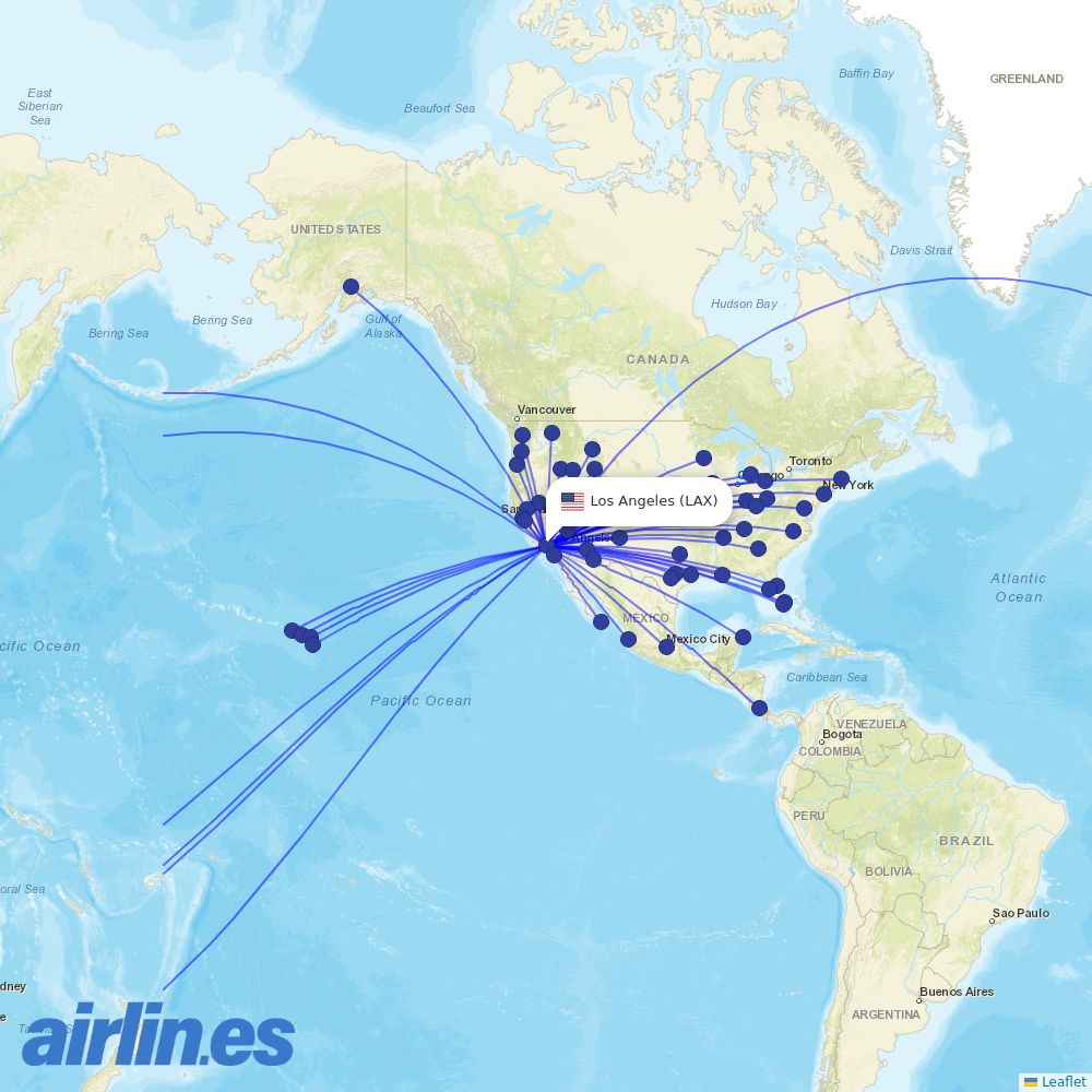 Delta at LAX route map