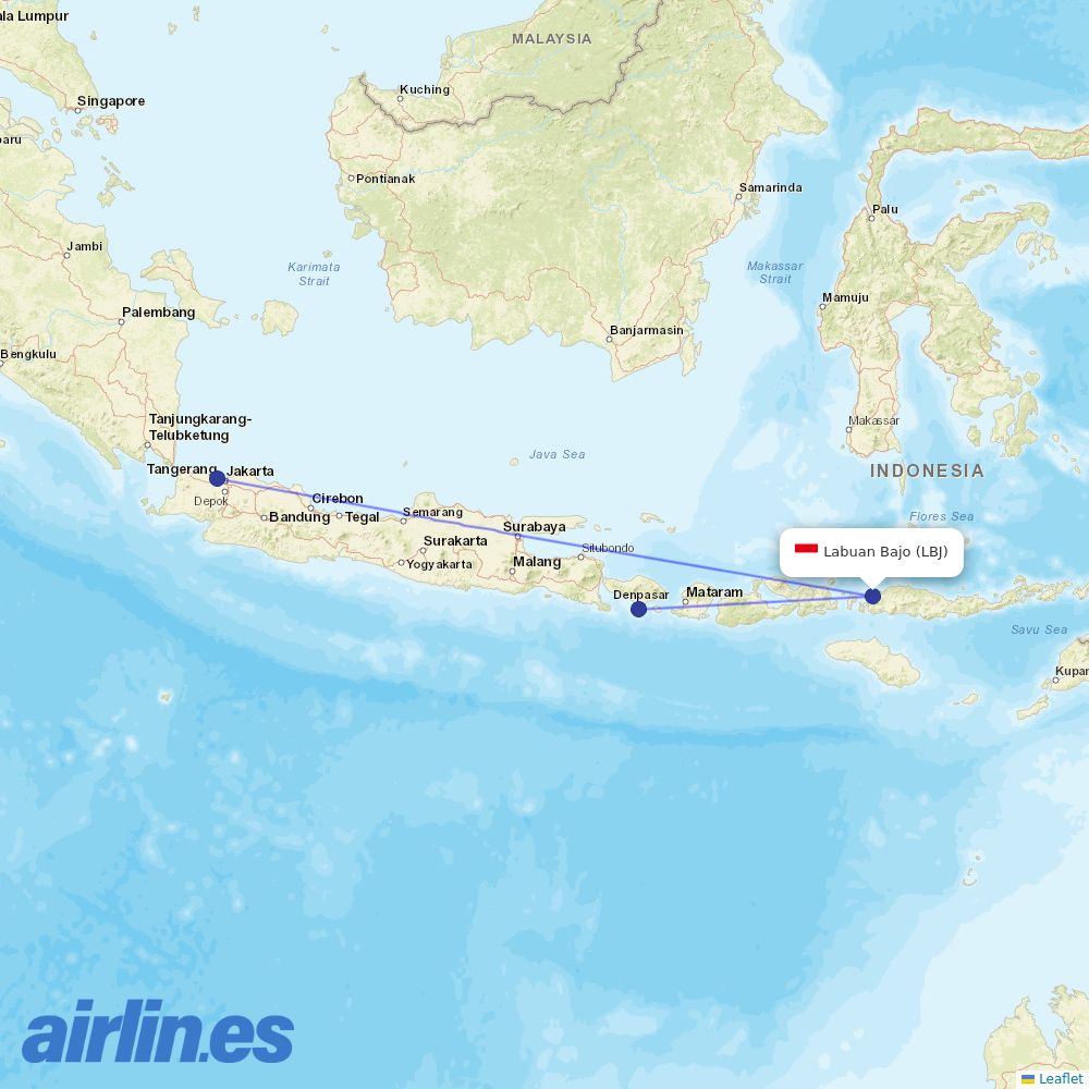 Indonesia AirAsia at LBJ route map