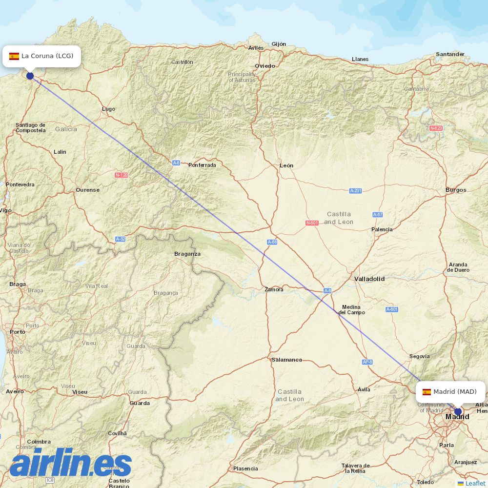 Air Europa at LCG route map
