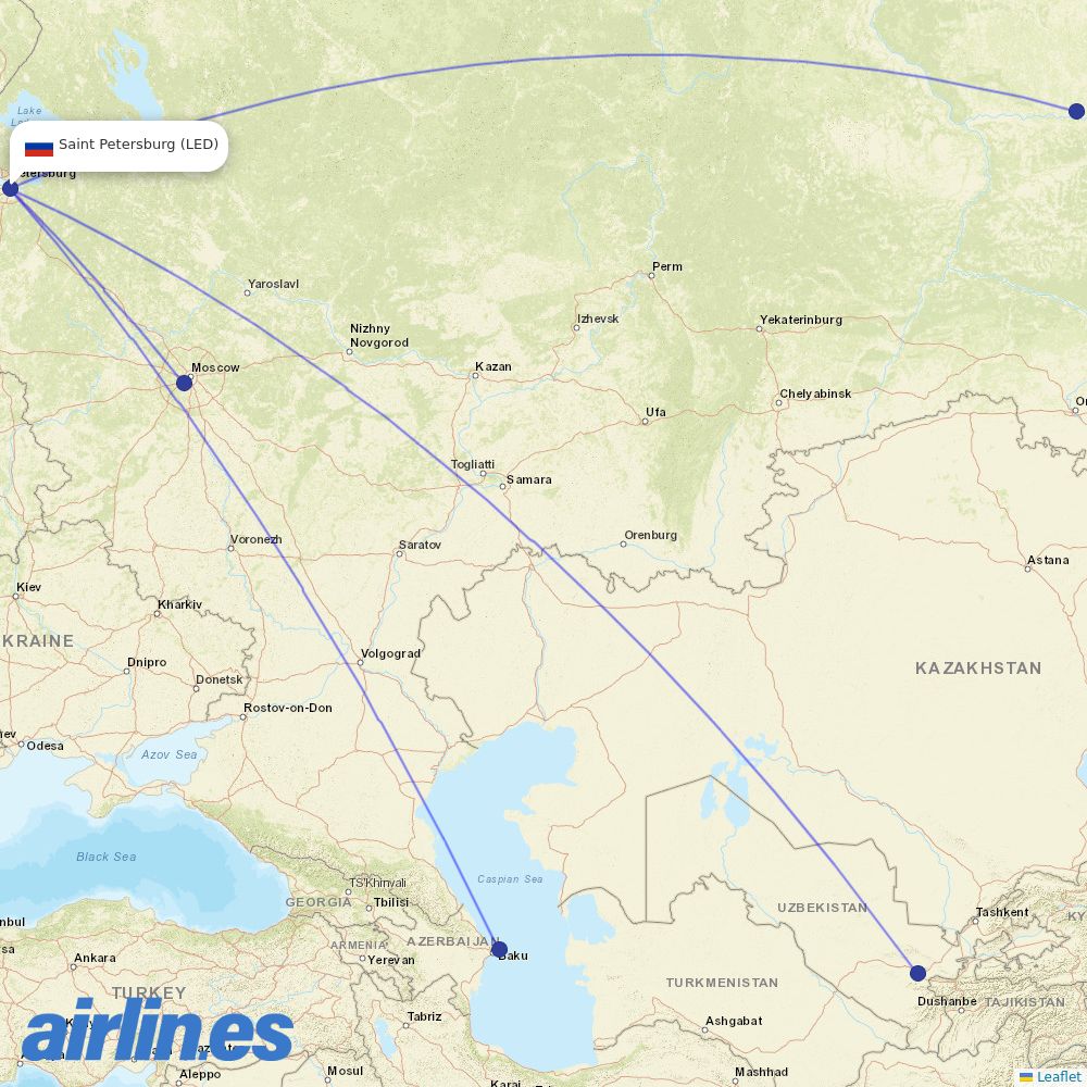 UTair at LED route map