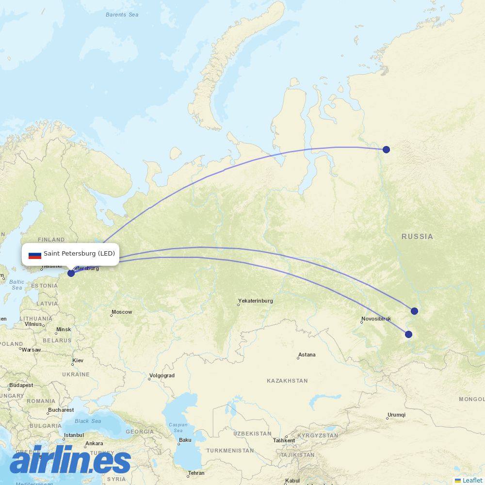 NordStar at LED route map