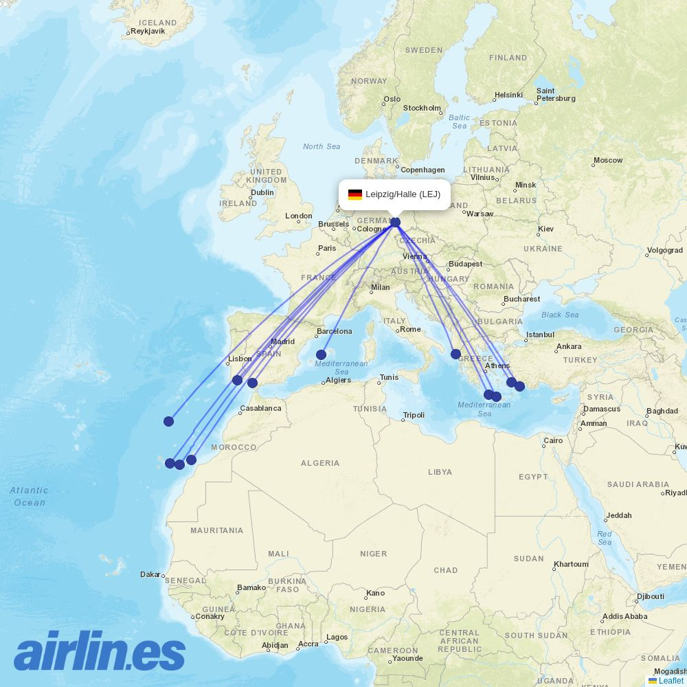 Marabu at LEJ route map