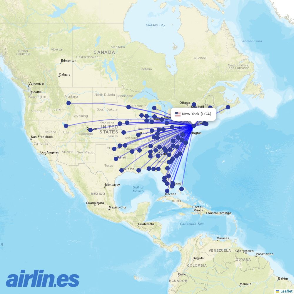 Delta at LGA route map