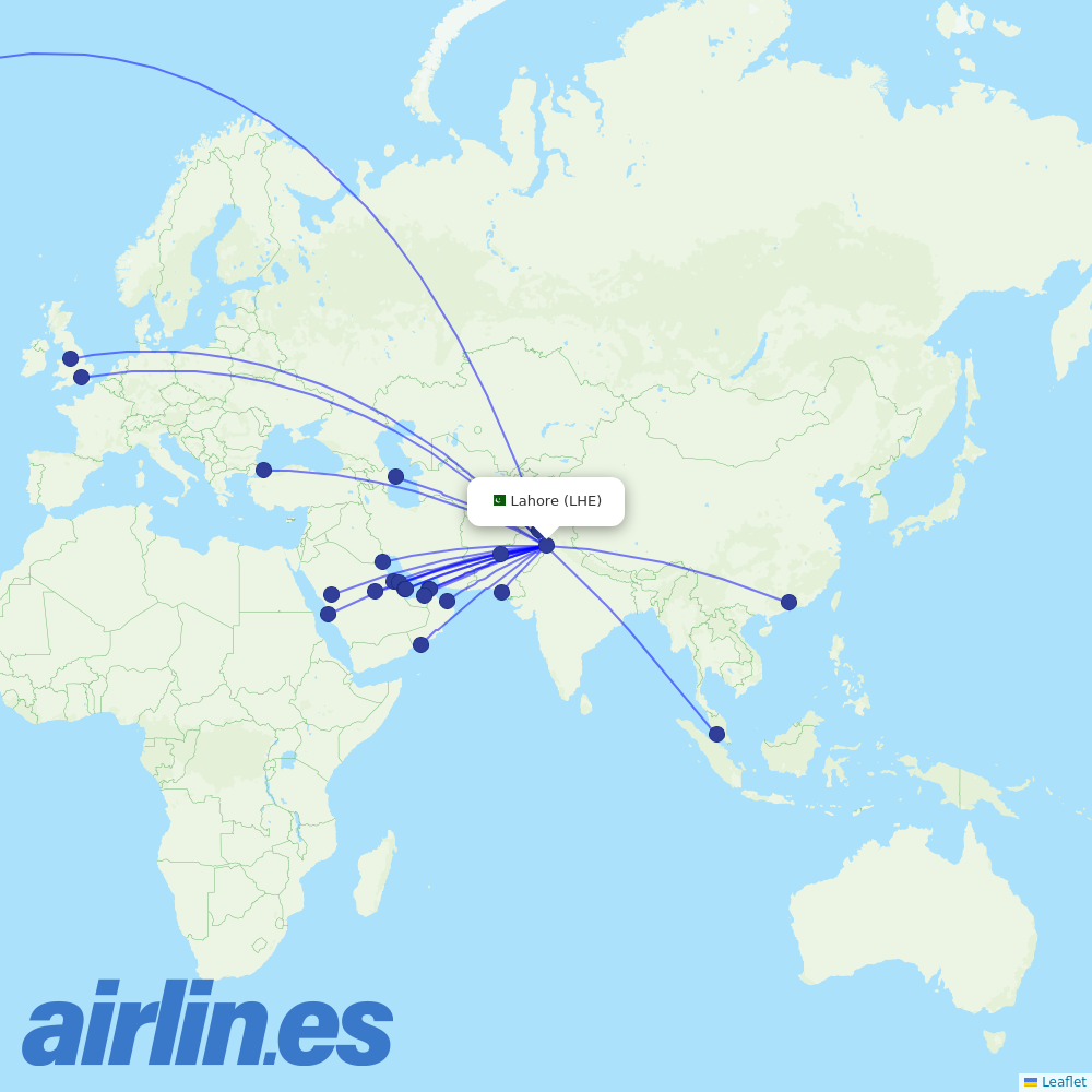 PIA at LHE route map