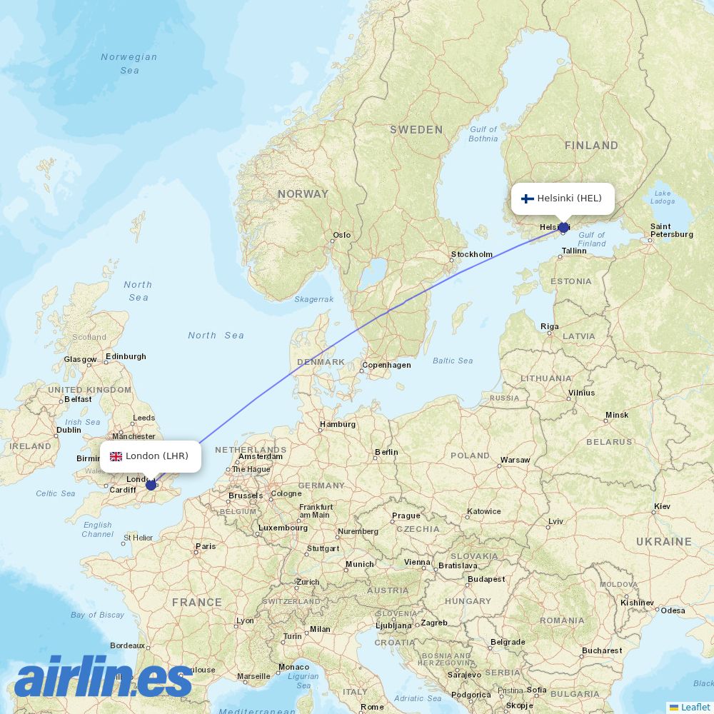 Finnair at LHR route map