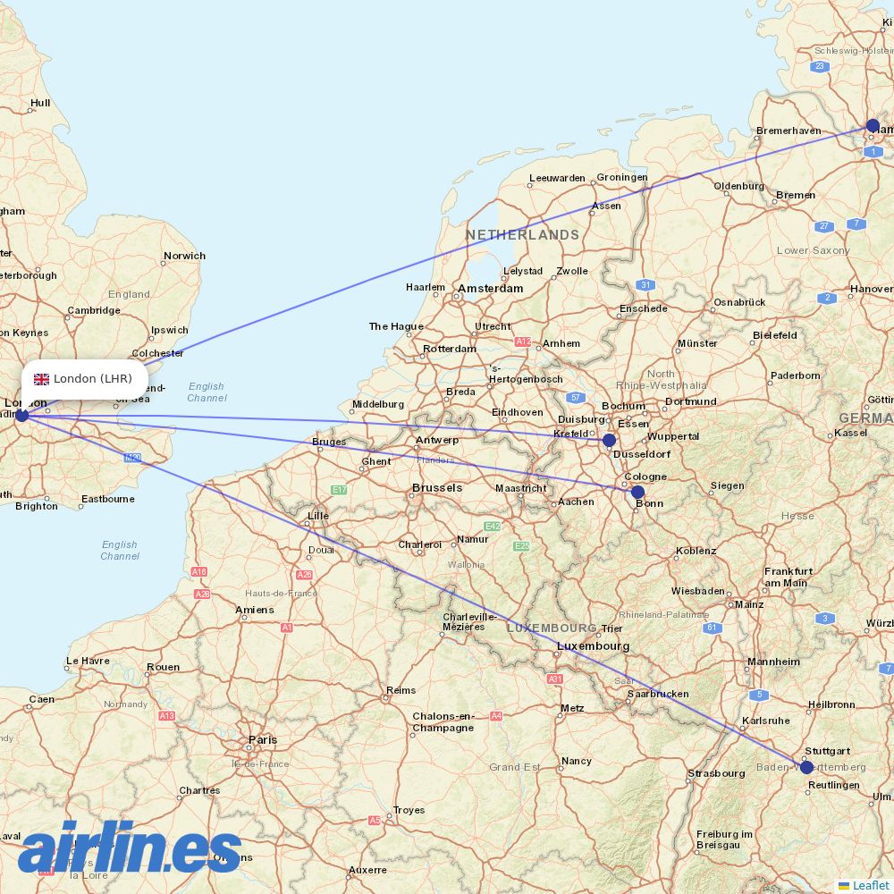 Eurowings at LHR route map