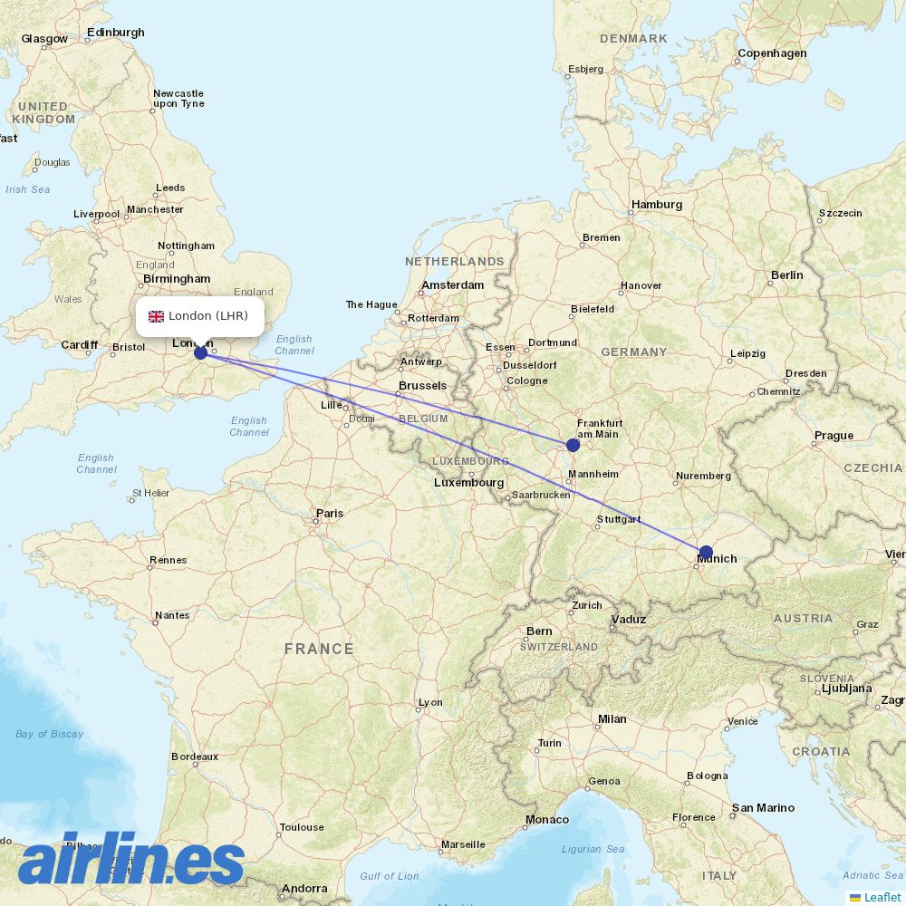 Lufthansa at LHR route map