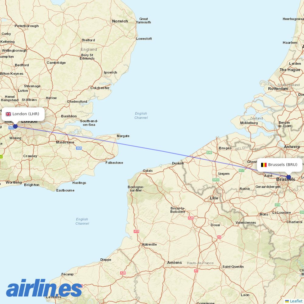 Brussels Airlines at LHR route map