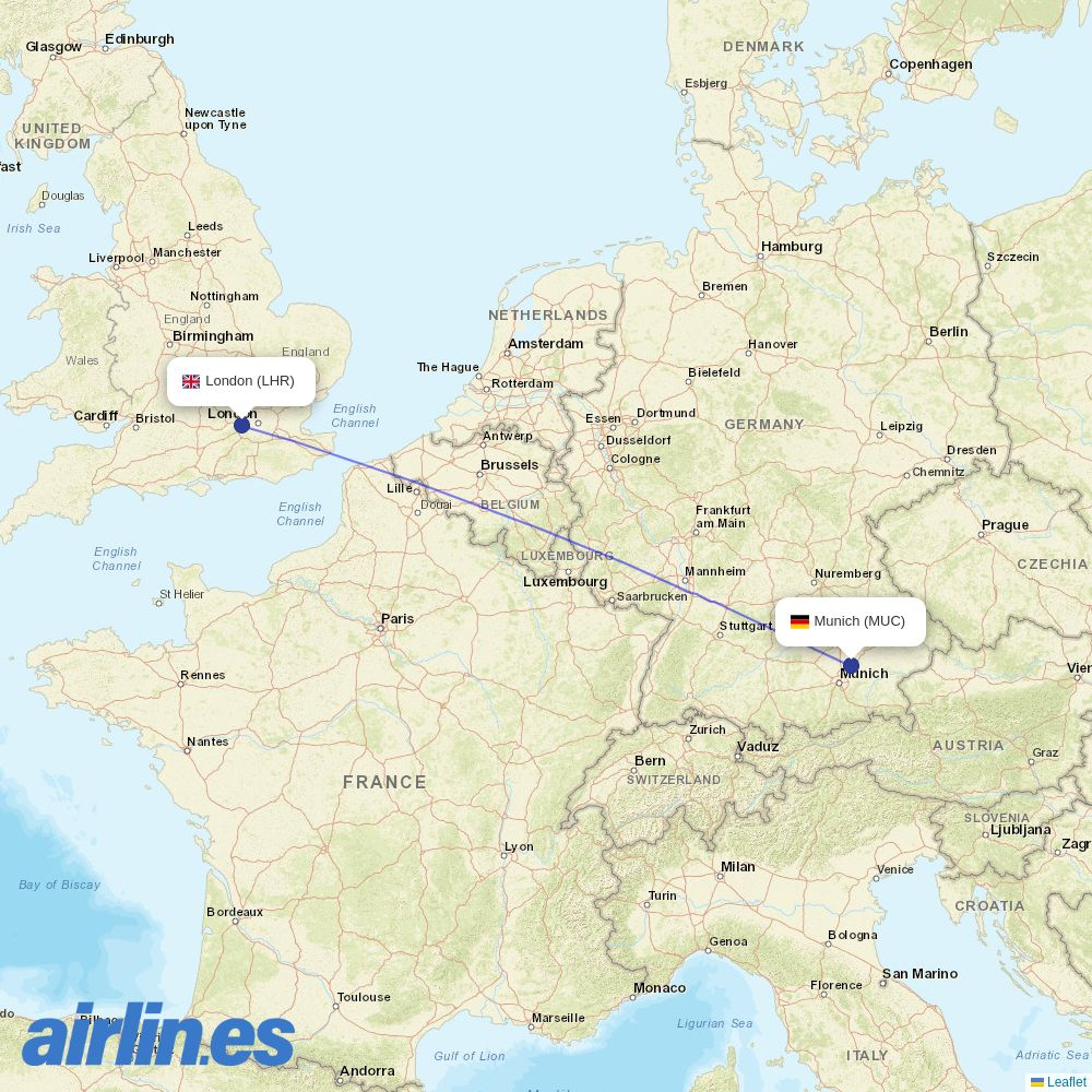 Lufthansa City at LHR route map