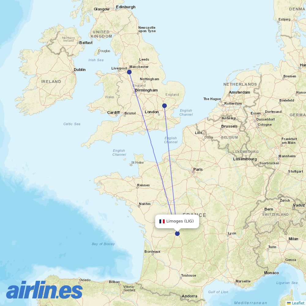 Ryanair UK from Bellegarde destination map