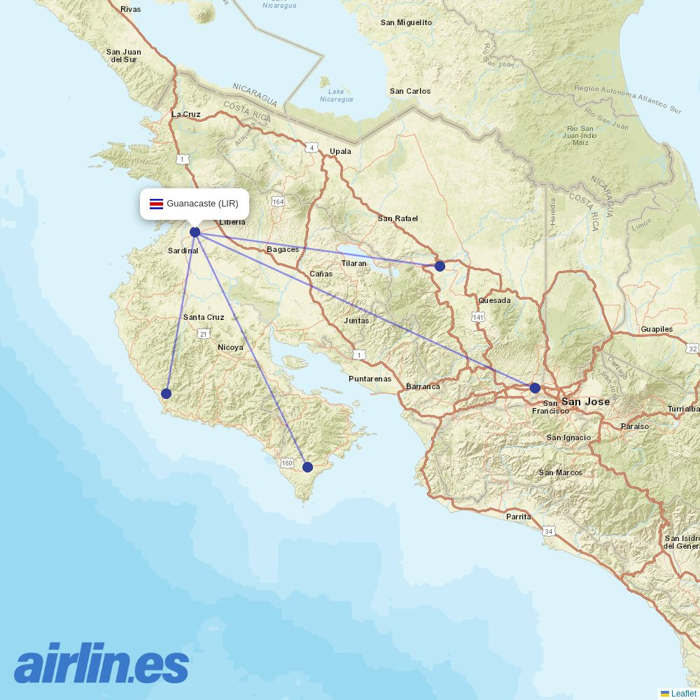 SANSA at LIR route map