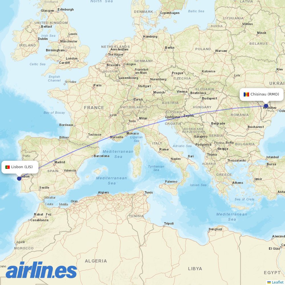 Fly One at LIS route map