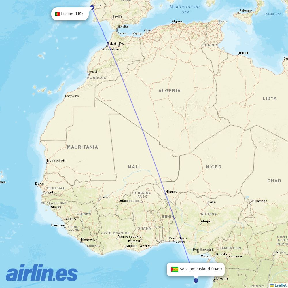 Cardig Air at LIS route map
