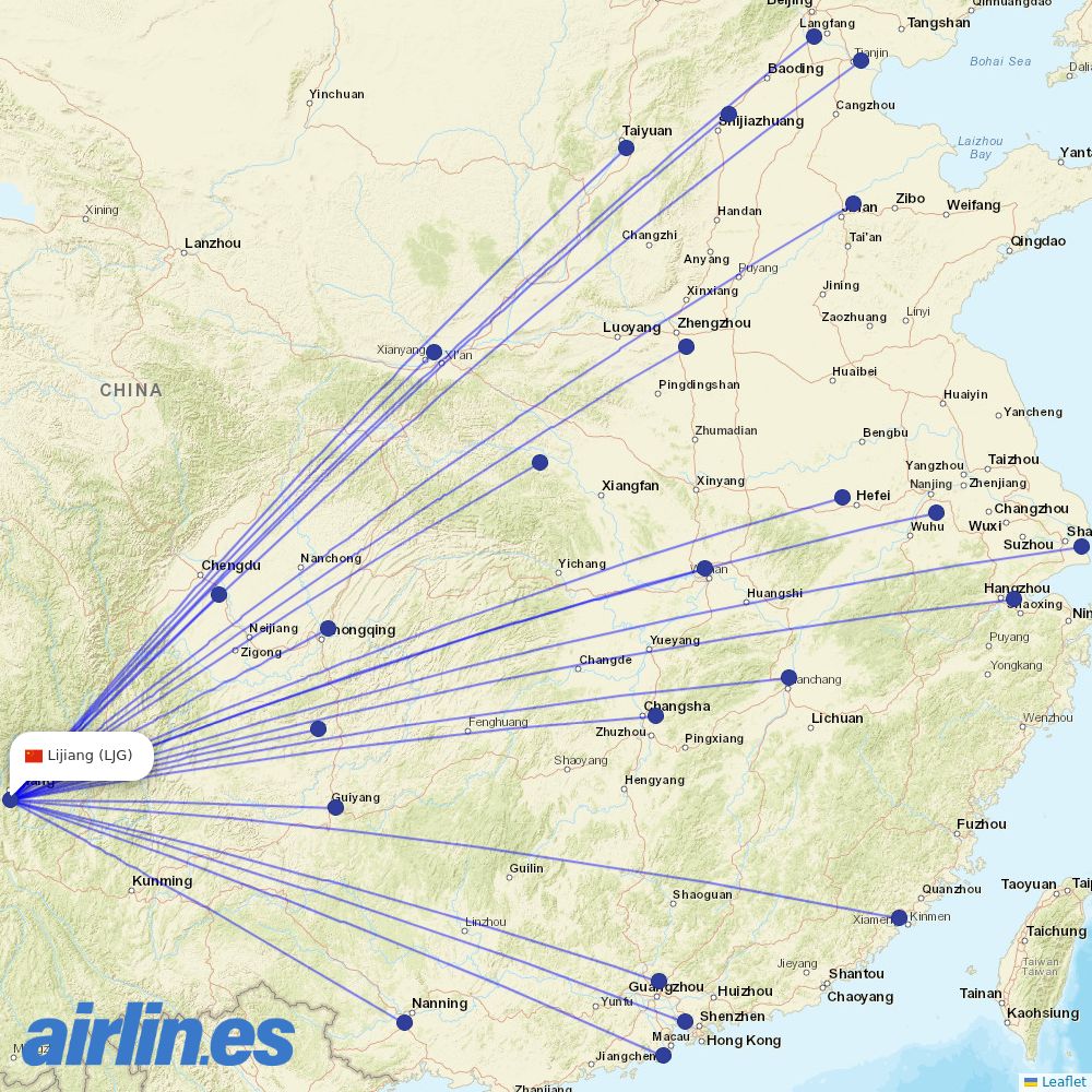 Capital Airlines at LJG route map