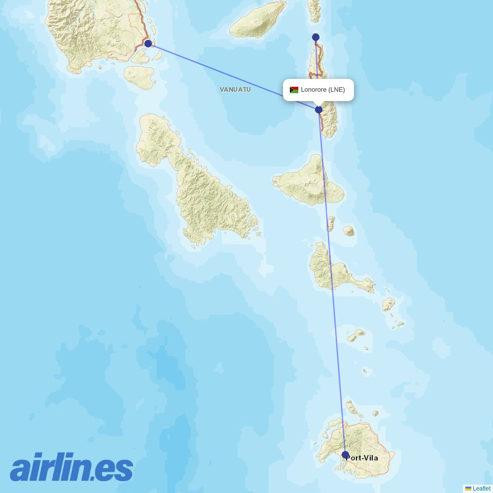 Air Vanuatu at LNE route map
