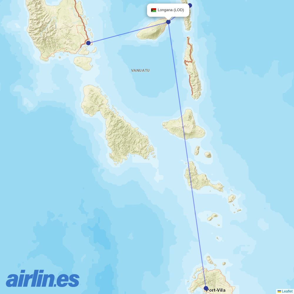 Air Vanuatu at LOD route map