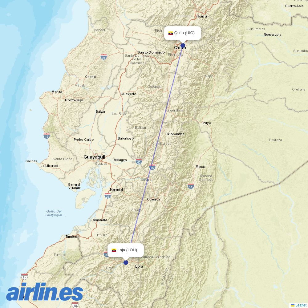Aeroregional from Ciudad de Catamayo Airport destination map