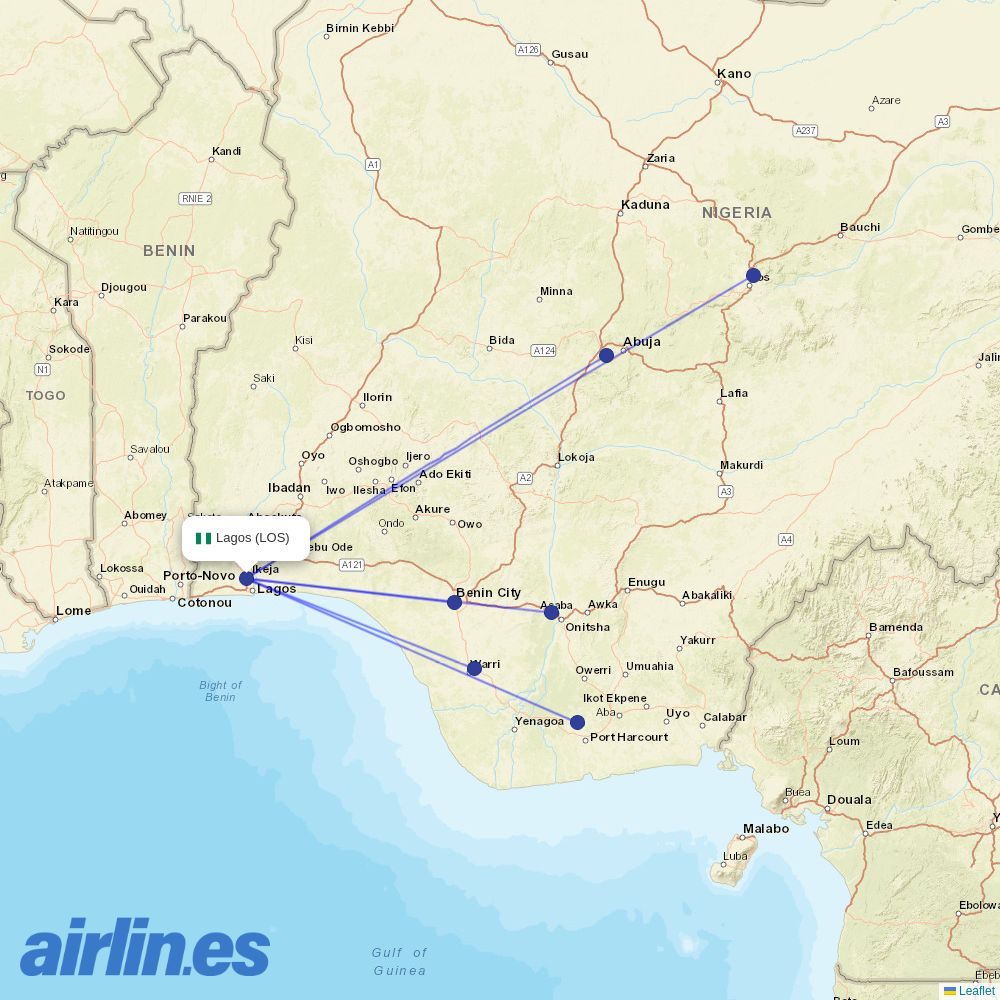 Arik at LOS route map