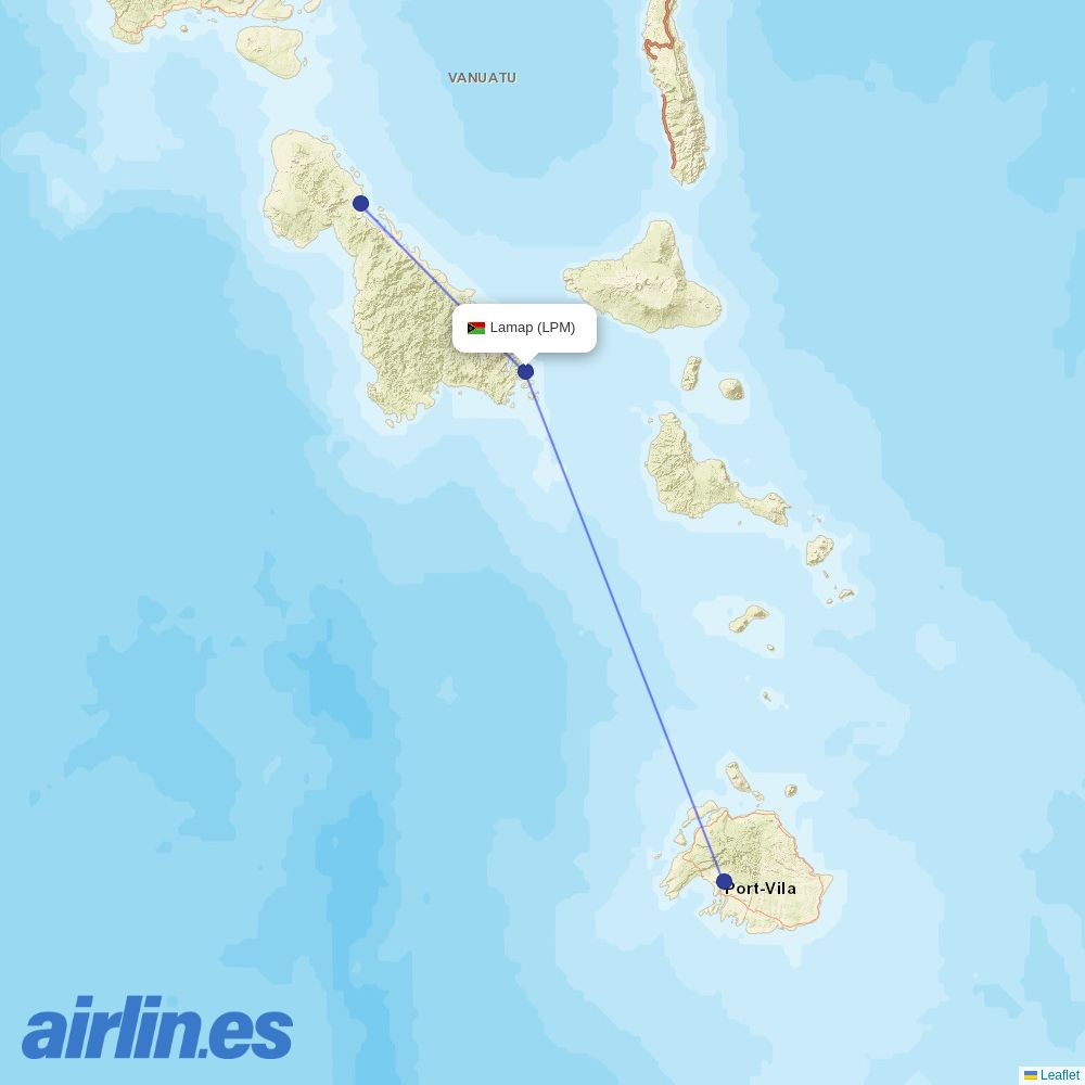 Air Vanuatu from Lamap Airport destination map