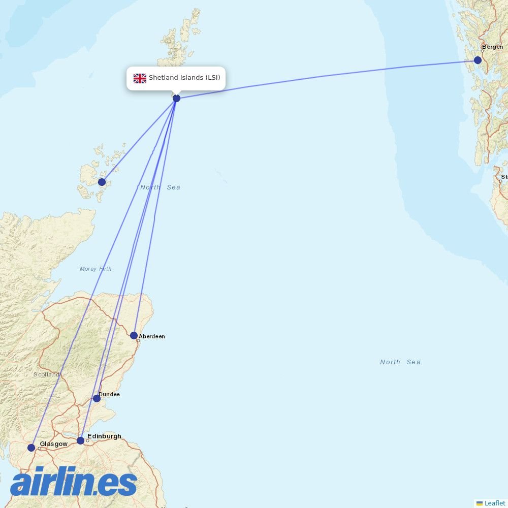 Loganair at LSI route map