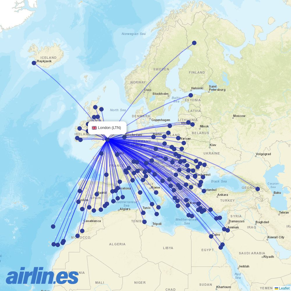 Wizz Air Malta at LTN route map