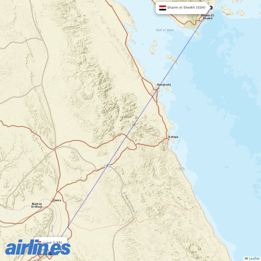 Edelweiss Air from Luxor International destination map