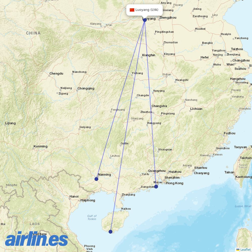 GX Airlines at LYA route map
