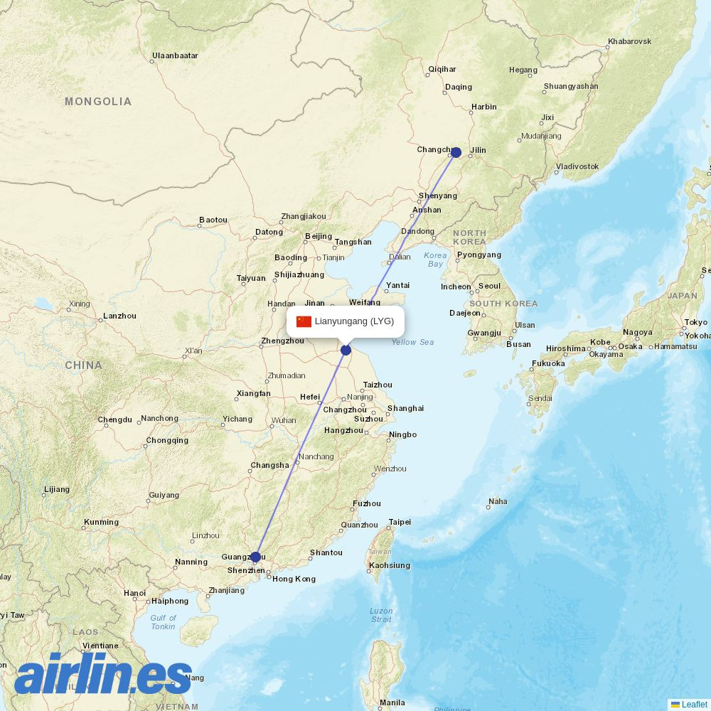 9 Air at LYG route map