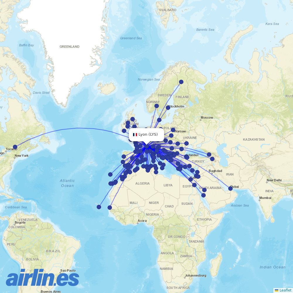 Air Algerie at LYS route map