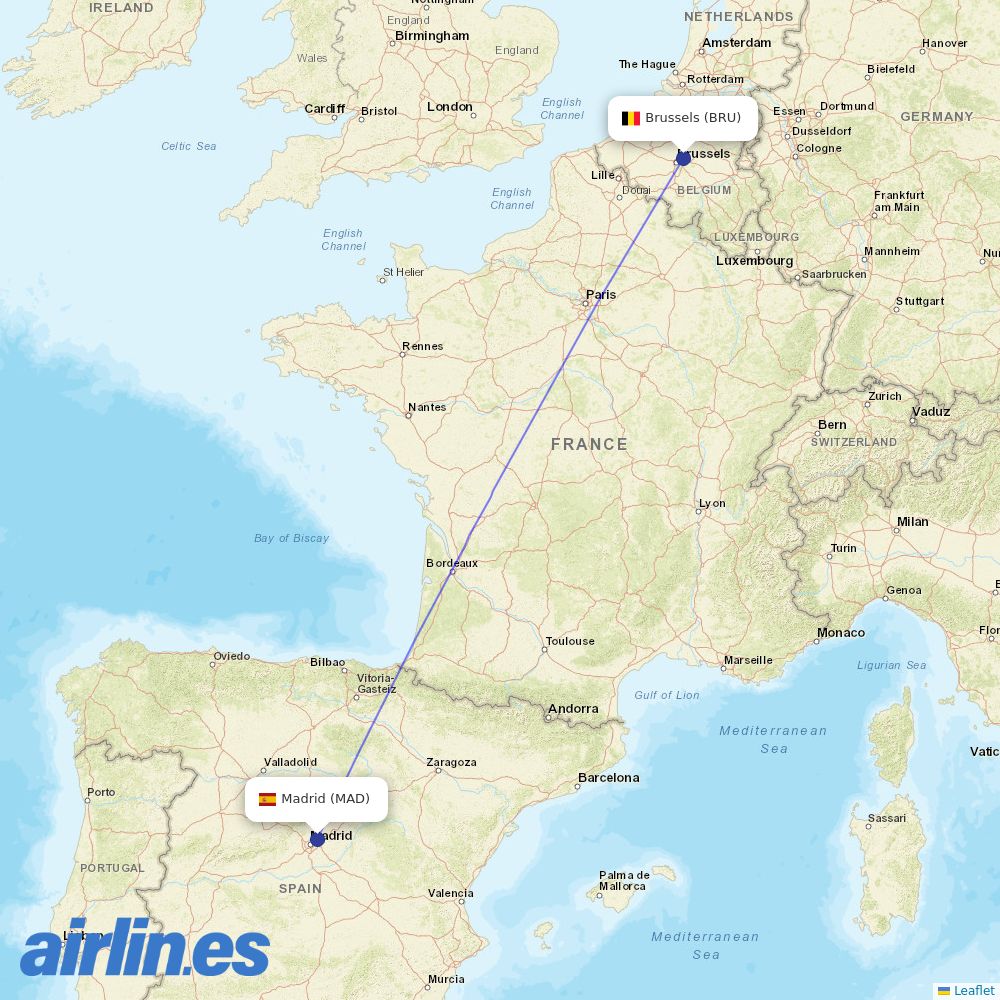 Brussels Airlines at MAD route map