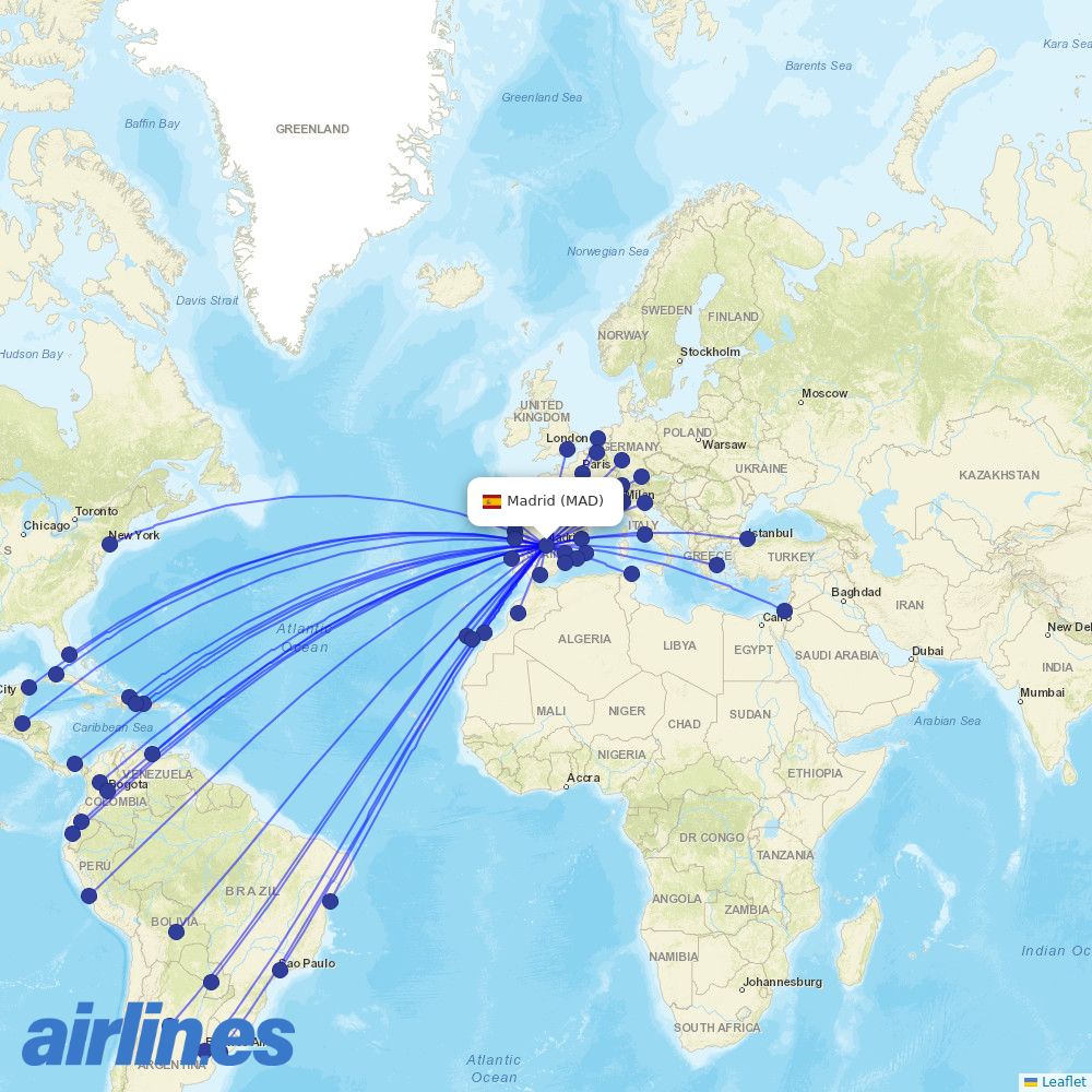 Air Europa at MAD route map