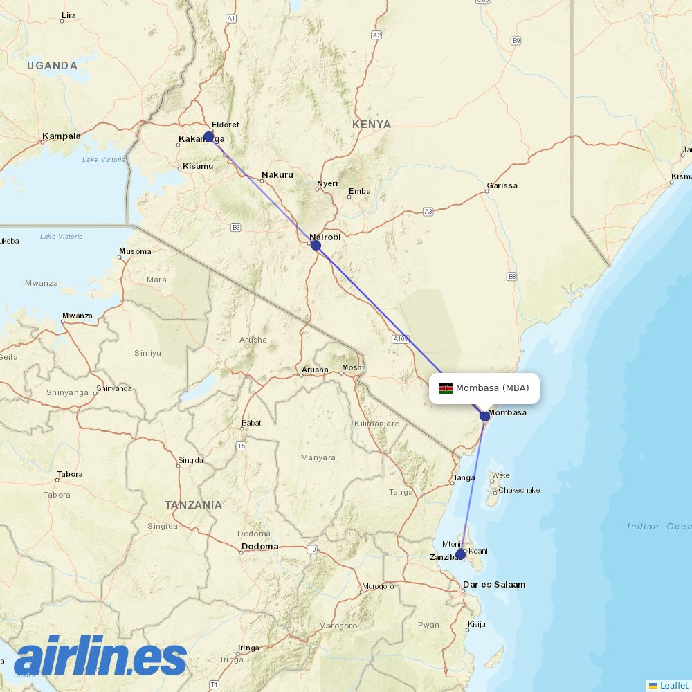 Jambojet at MBA route map