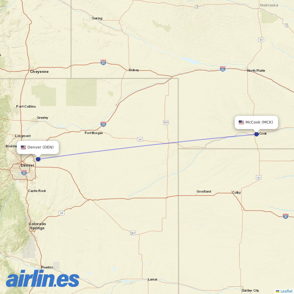 Key Lime Air at MCK route map