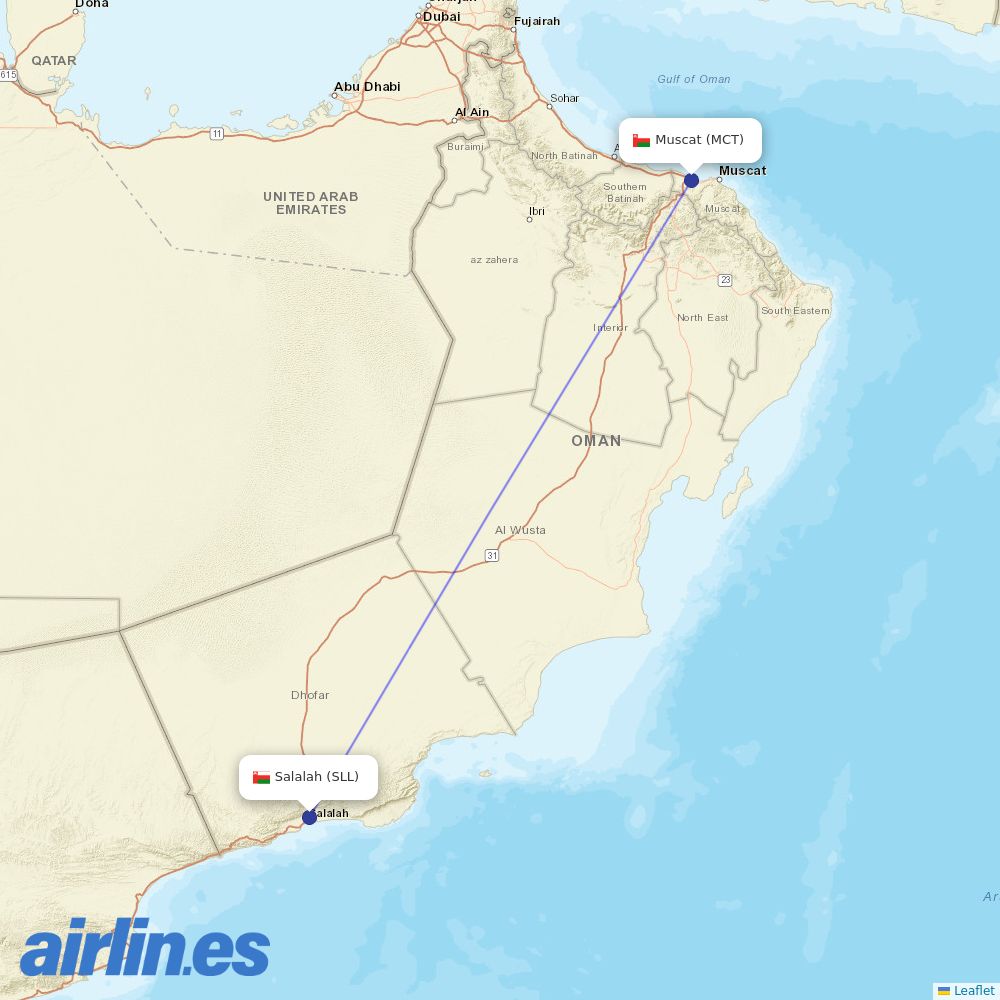 Edelweiss Air from Seeb International destination map