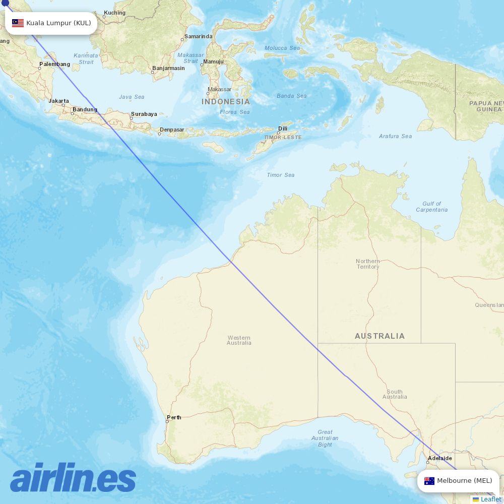 AirAsia X at MEL route map