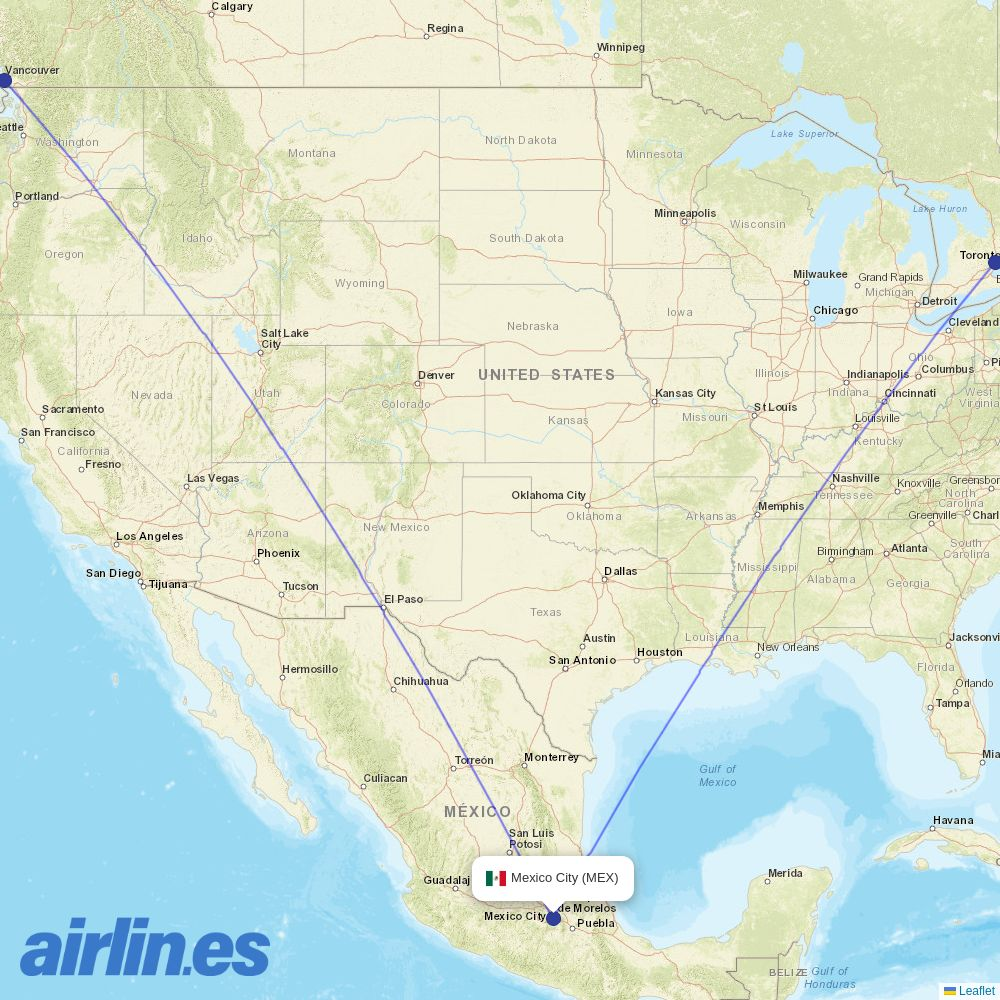 Flair at MEX route map