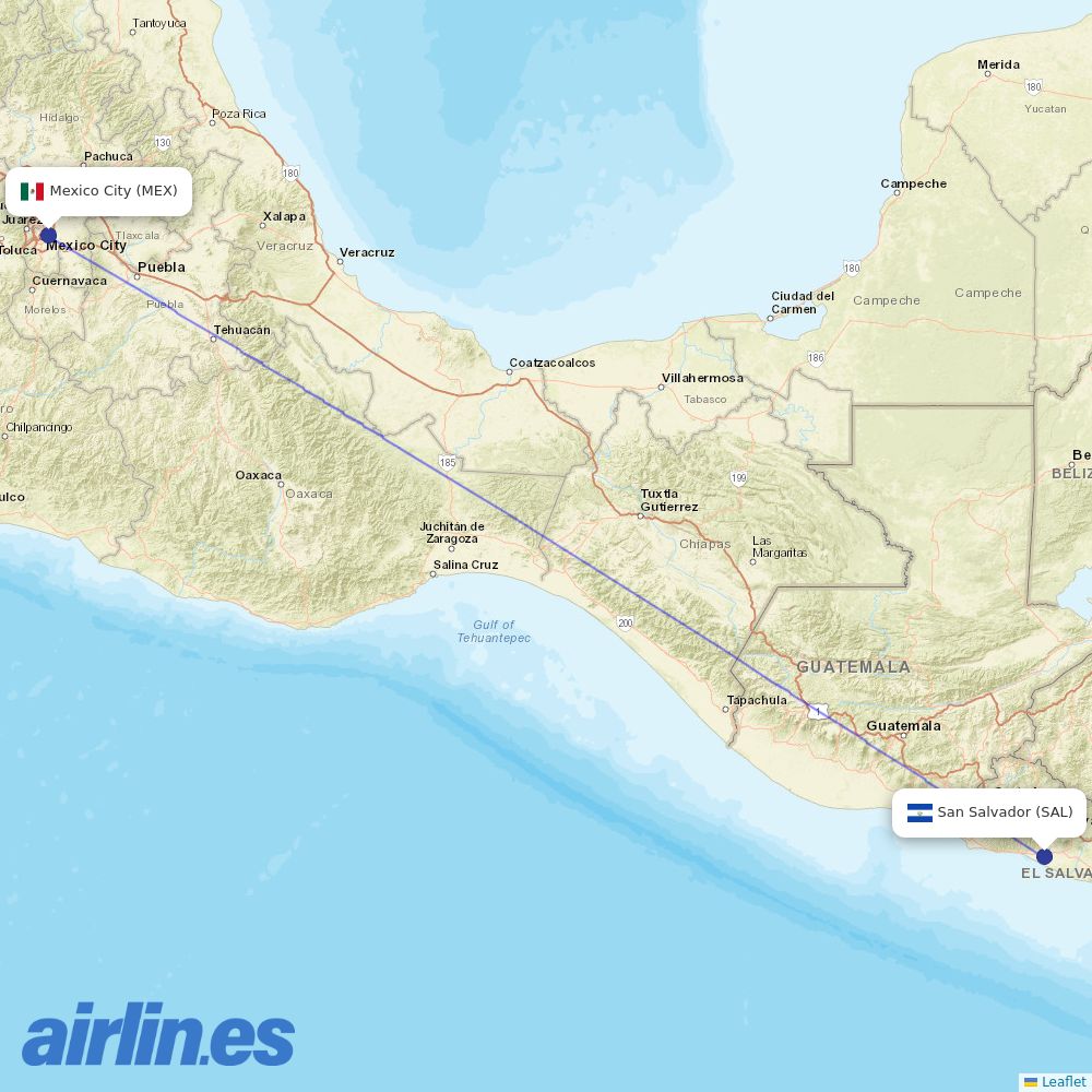 Volaris at MEX route map