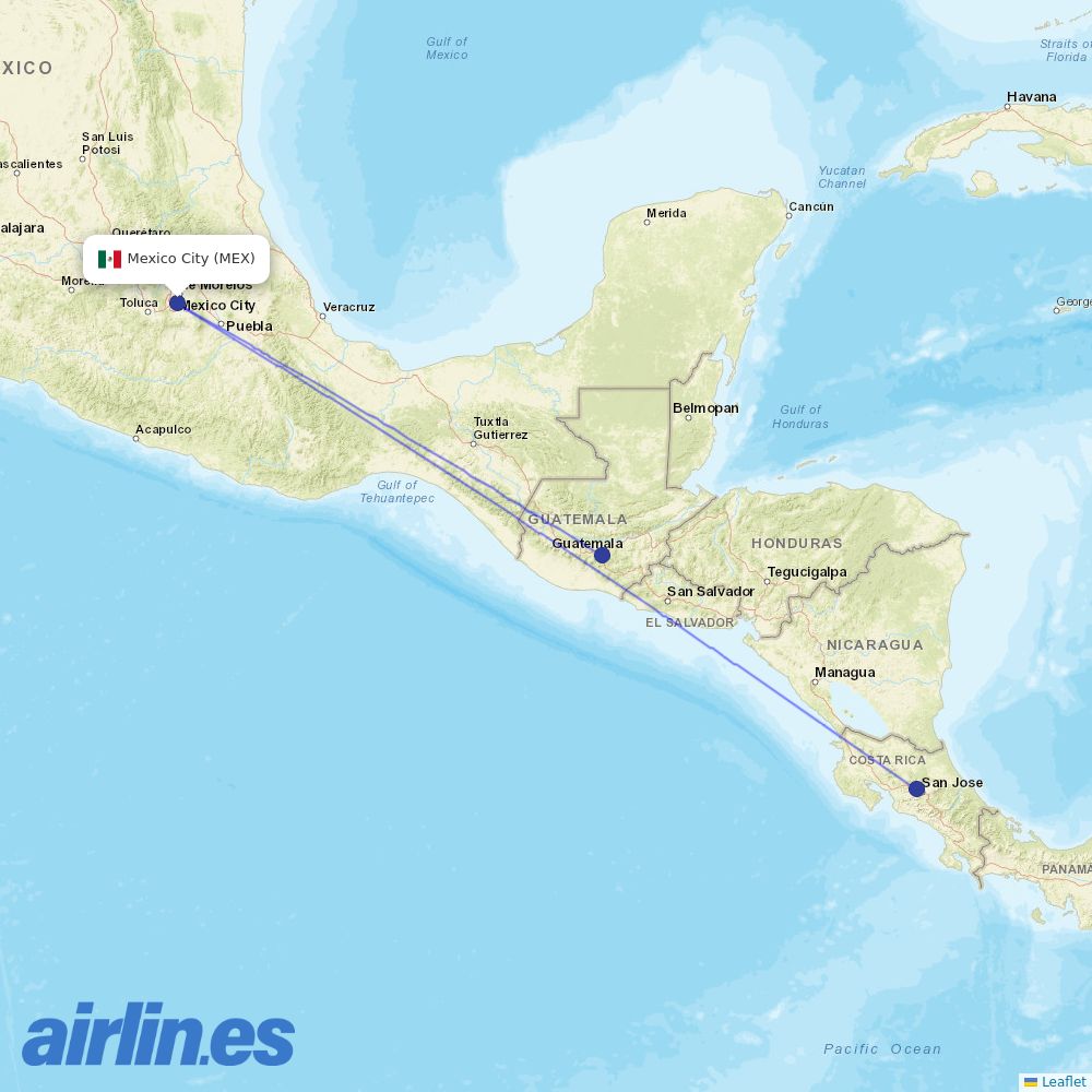 Volaris at MEX route map