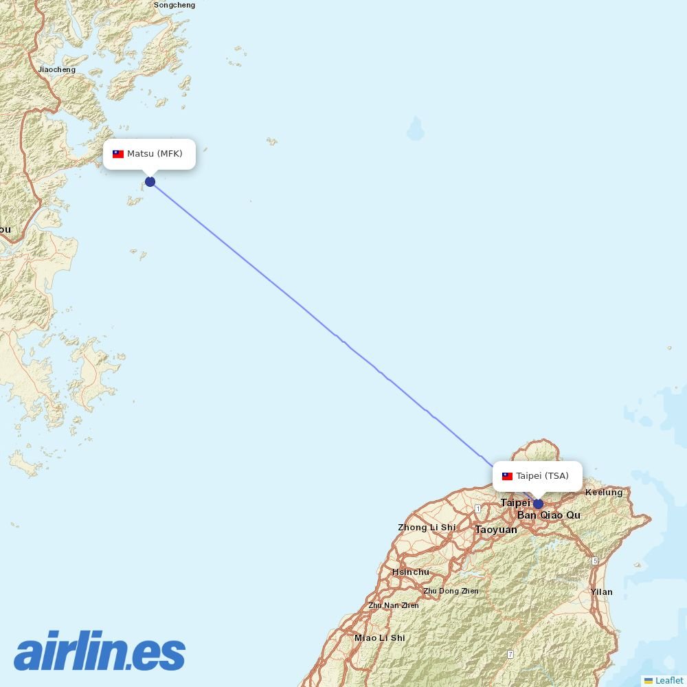 UNI Air at MFK route map
