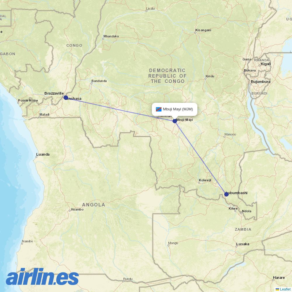 flyCAA at MJM route map