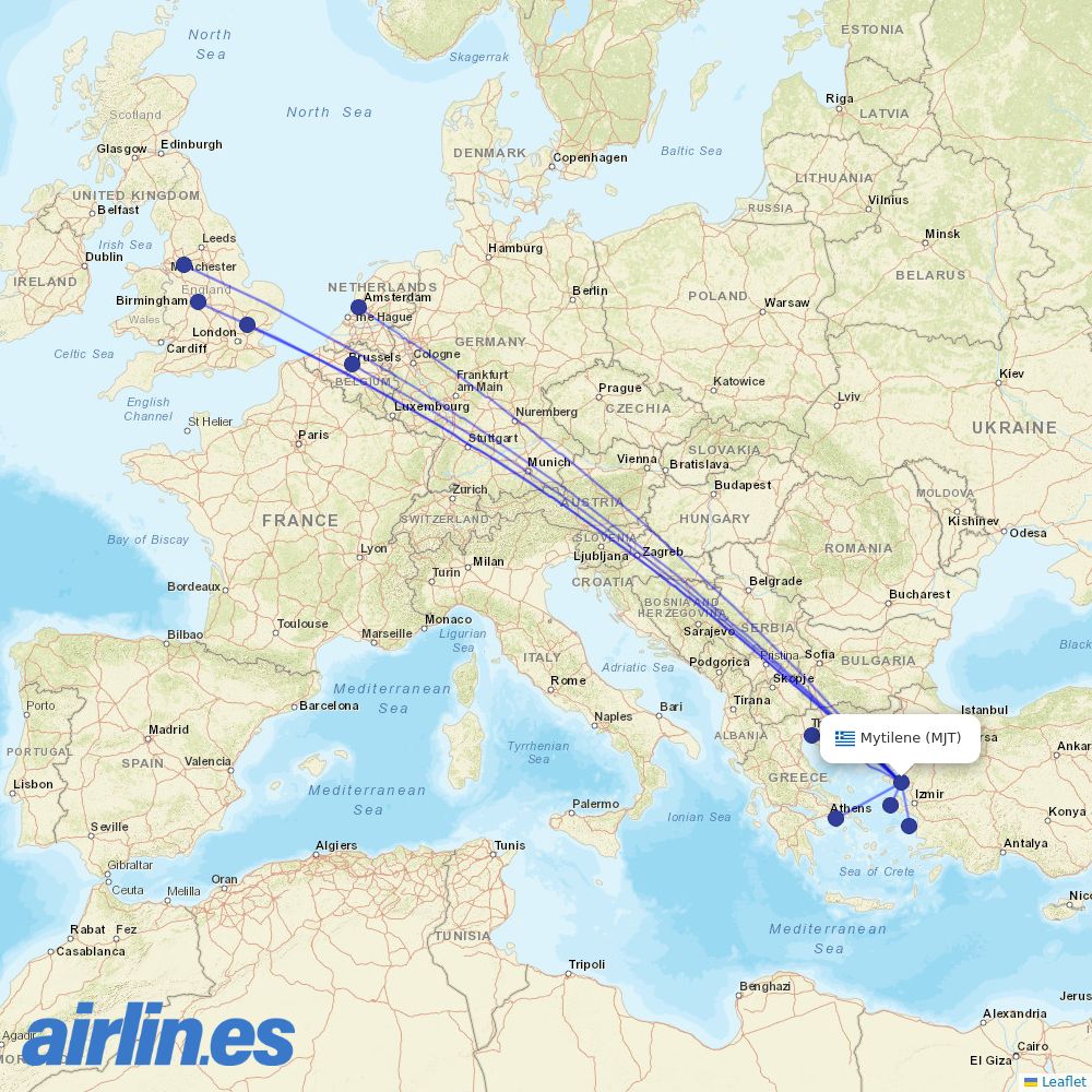 Sky Express at MJT route map