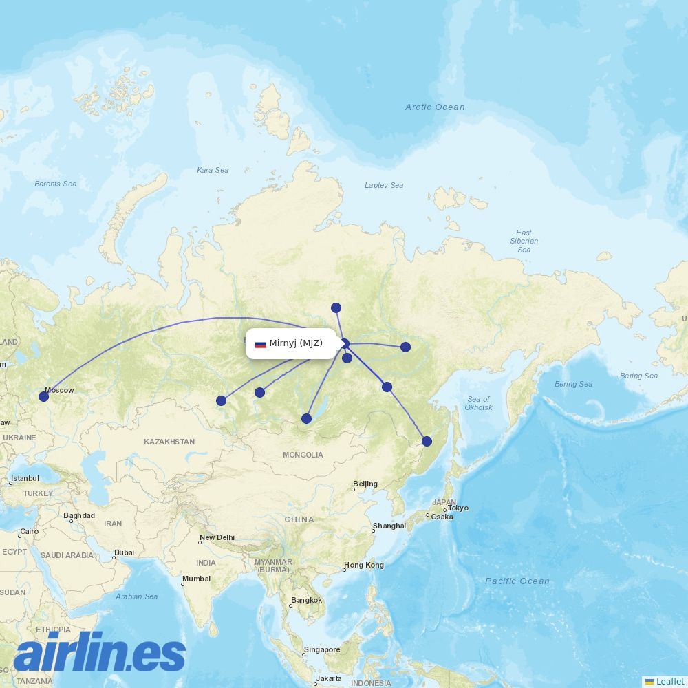 Alrosa at MJZ route map