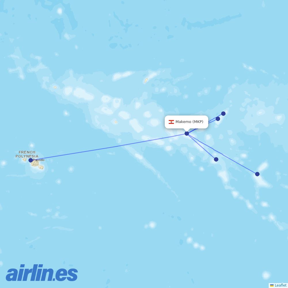 Air Tahiti from Makemo Airport destination map